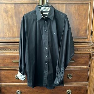 BURBERRY London men’s Embroidered stretch cotton dress shirt sz.XL